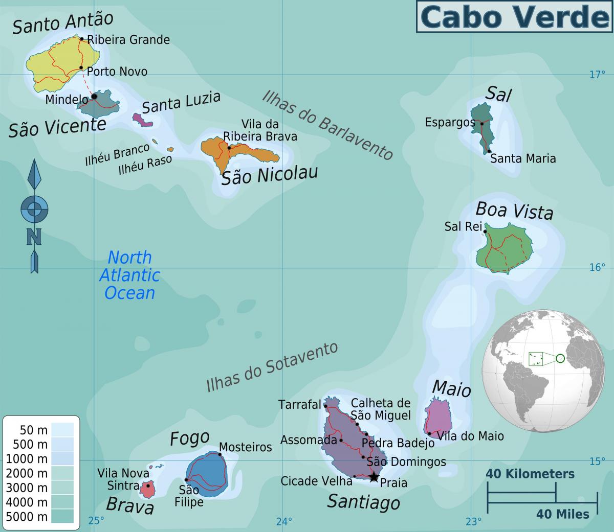 Cape Verde na zemljevidu
