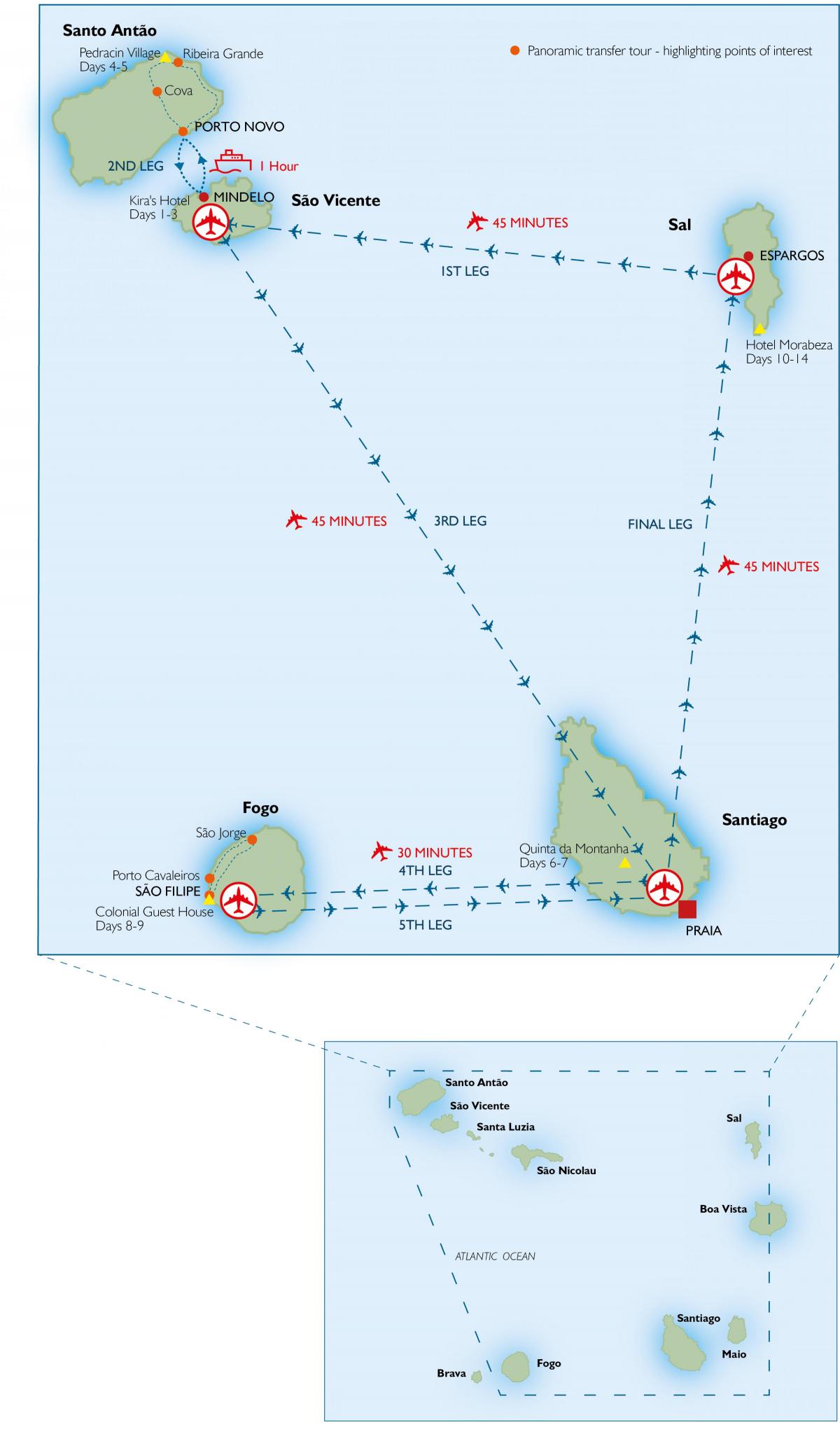 zemljevid Cape Verde letališča