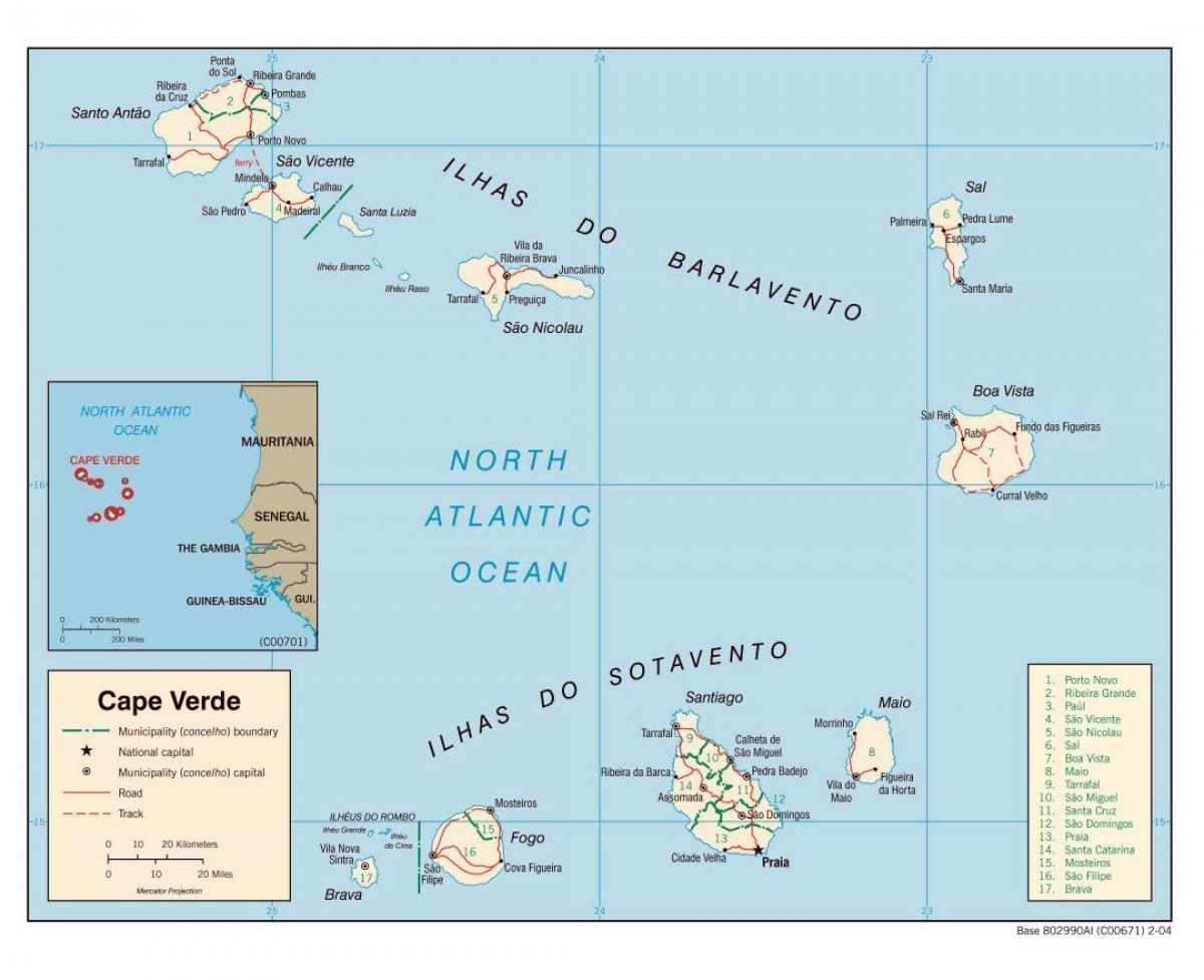 zemljevid Cabo Verde
