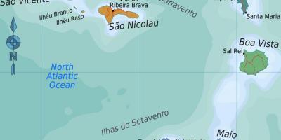 Zemljevid boa vista na zelenortskih otokih