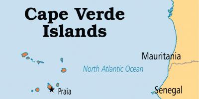 Zemljevid zemljevid, ki prikazuje zelenortskih otokih